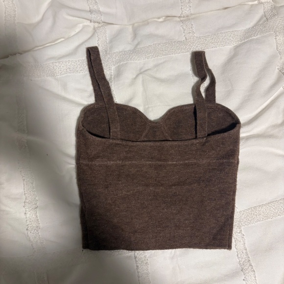 Wilfred Bustier Knit Tank — Brown (XS) - Picture 2 of 3